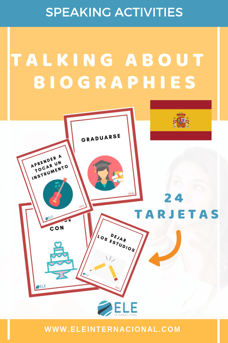 Actividades para trabajar las biografías en clase de español. Actividades para mejorar la comunicación oral. #profedeele #spanishteacher