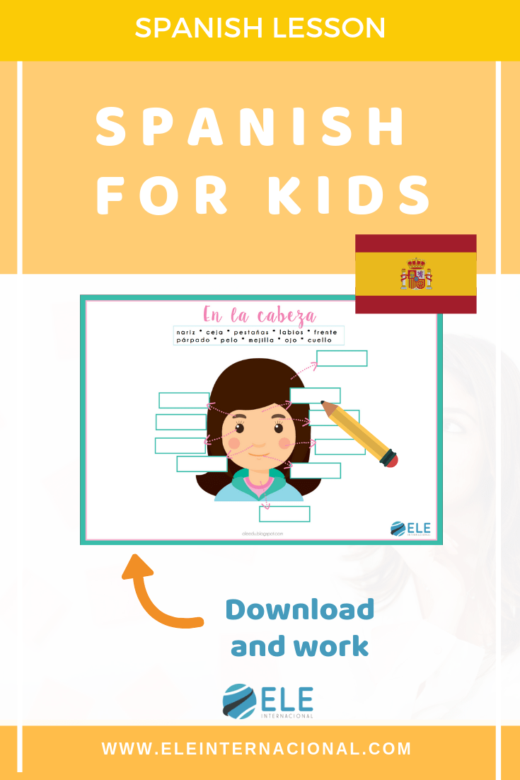 Ficha para trabajar vocabulario nivel A1 para clase de español. Partes del cuerpo en clase de español. #spanishteacher #profedeele #teachSpanish