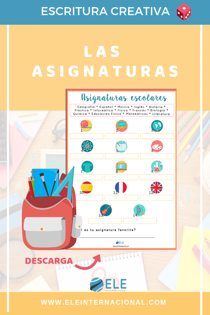Ficha para conocer las asignaturas escolares favoritas de tus alumnos en clase de ELE. #activity #classroom