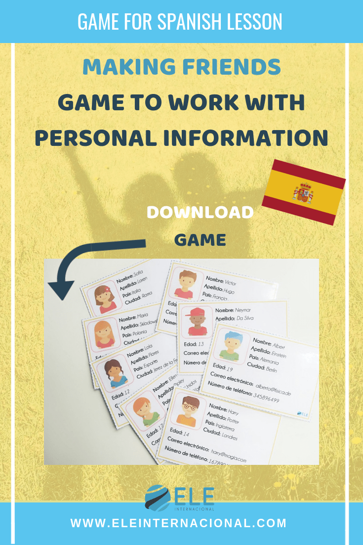 Haciendo amigos. Actividad para pedir y dar información personal en los primeros días de clase de ELE. #activity #spanishteacher