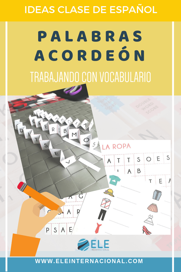 Juego plantillas acordeón para trabajar con vocabulario. Ideas para mejorar el vocabulario. #spanishteacher #profedeele