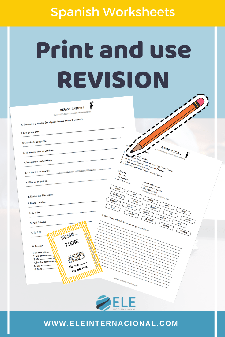 Actividades de repaso para utilizar en clase de Español. Encuentra el error en clase de ELE. Tengo quien tiene. #profedeele #spanishteacher