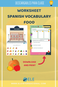 Juegos para hablar de frutas en clases de español. Cuatro actividades para que los alumnos interactúen entre sí utilizando los nombres de las frutas. #spanishteacher #games #materiales