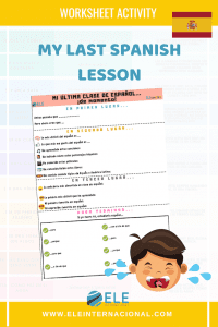 Mi última clase de ELE. Ficha para reflexionar y crear recuerdos. #clasedeele #Spanishteacher #teachmoreSpanish