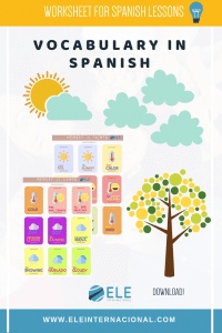 Fichas para trabajar el tiempo atmosférico. Fichas y juegos. #profedeele #spanishteacher