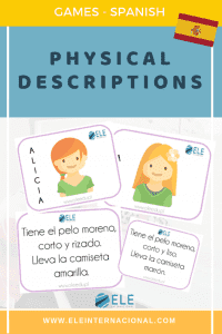 Juegos para practicar descripciones físicas. Cartas para aprender a describir en clase de ELE. #spanishteacher #profedeele
