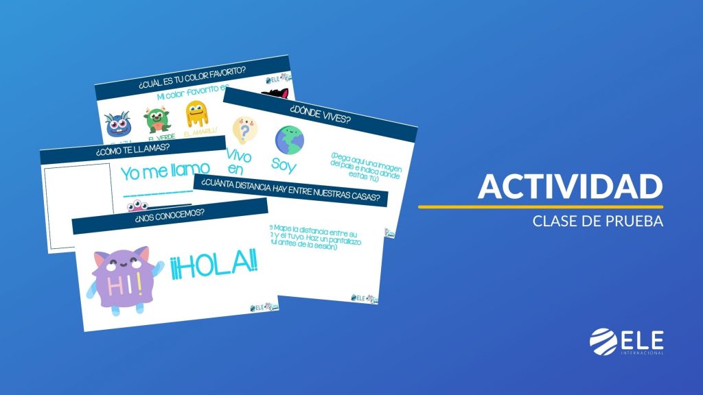 material para la clase de prueba online a niños