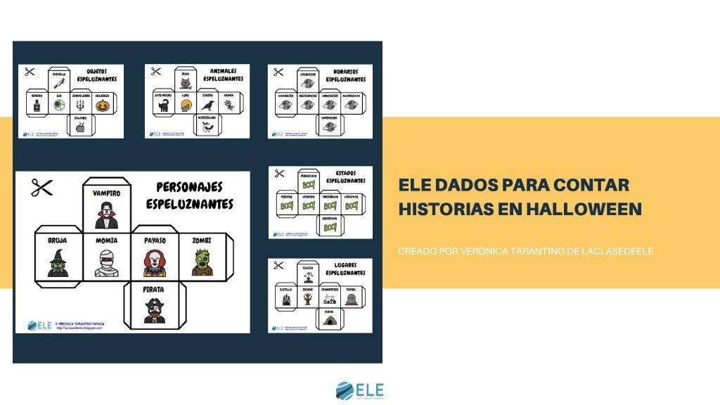 Historias para Halloween de la forma más divertida posible con estos ele dados. #games #activity #halloween