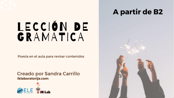 Poesía Lección de gramática para repasar contenidos gramaticales