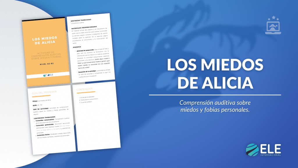 los miedos de alicia. compresión auditiva sobre miedos y fobias personales.