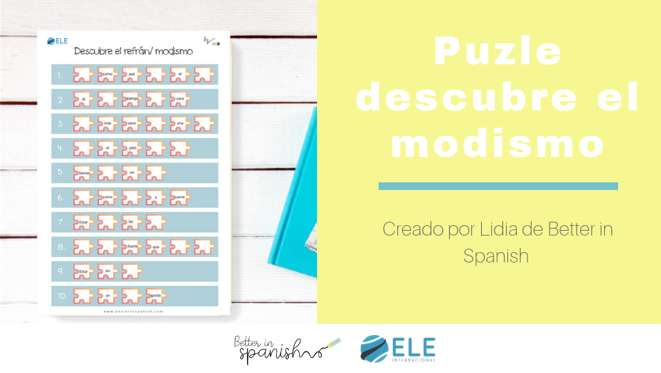 Enseña modismos en clase de español con este puzle ideal para descubrirlos. #activity #spanishteacher