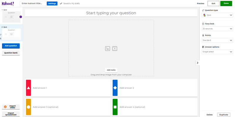 Completa las preguntas del Kahoot